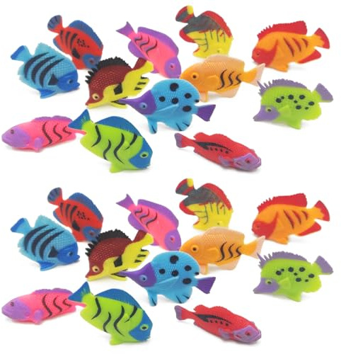 JEXOWIQ 20 pcs fische aquarium fische Künstliche Bewegliche Fische PlastikLebensechte Fisch Verzierung Aquarium Dekorationen für Aquarium,schwimmende fische spielzeug (Zufälliger Stil)