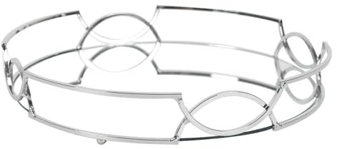HOME DECO FACTORY, KA6130, Vassoio Specchio Argento D30 cm - Elegante e Versatile, Ideale per servire o Decorare, di Facile Manutenzione, Perfetto per Tutte Le Occasioni - Argento, 30 cm