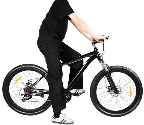 Susoso 26 Zoll Fahrrad, 21 Gang City Bike mit Variable Geschwindigkeits-Positionierungskette und Große Fußstütze für den täglichen Gebrauch Schwarz