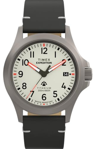 Timex Men's Expedition Titanium 38mm Leather Strap Watch