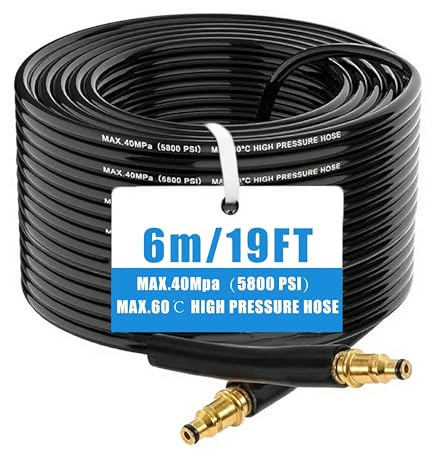 6M Pressure Washer Replacement Hose for Karcher K Series K2 K3 K4 K5 K6 K7, Extension Hose for Jet Washing with Quick Click Plug Connector – for Cleaning Car, Garden