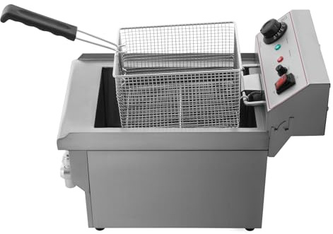 Friteuse électrique, 3000 W, 8 l, avec protection contre la surchauffe, valve de vidange, convient pour les restaurants, les restaurants de restauration rapide, à la maison