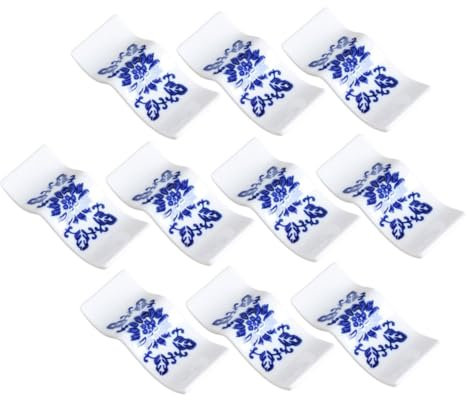 Cabilock Support de Baguettes en Céramique Repose-Cuillère Mignon 10 Pièces Design Exquis Matériau Robuste pour Restaurant la Cuisine Accessoires de Table