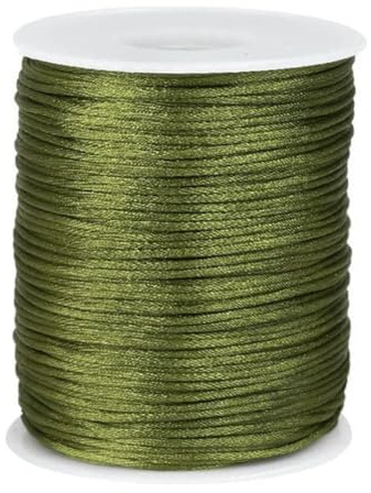 100 m/bobina di colori assortiti 1,5 mm in nylon macramè con nodi cinesi, cordoncino di raso intrecciato a coda di topo per la creazione di gioielli fai da te - verde oliva