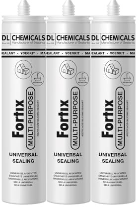 dubaust Universalsilikon, Multisilikon, Silikondichtstoff für Innen & Außen - UV- & witterungsbeständig,für Sanitärbereich geeignet, 280ml Kartusche (3, Transparent)