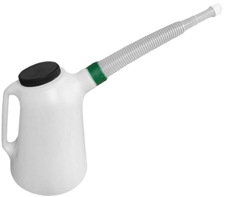 LeeQinersw Öl Messkanne für Fahrzeuge Ölkanne Ölbehälter Ausgießer mit Staubschutzdeckel PP Material Tropffrei für Autos Motorräder Boote Werkstatt, 5l 30cmx19cm