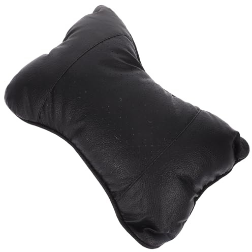 LALADEFIEE Auto Nackenkissen Pu leder Ergonomisch Nackenstütze Komfort Kopfstützenkissen Schwarz Auto Nackenstützkissen für Lange Fahrten und Nackenschmerzen