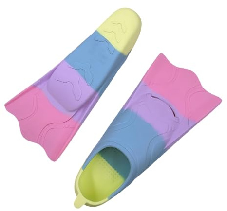 Fitlin 2 stycken ergonomiska simfenor i silikon, unisex, lätta, för snorkling, för kvinnor, snorklingsutrustning, lätt, för barn (S)