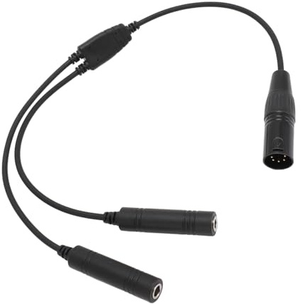 MAJONMMERD Aviation Headset Adapter, GA Till XLR Adapter Headset Connector GA Dual Plug to 5 Pin XLR med ABS och Metall för Kommersiella Piloter