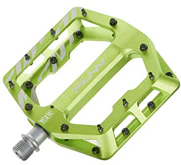 Funn Funndamental Flachpedale - Breite Plattformpedale für BMX/MTB, Einstellbarer Grip für außergewöhnliche Stabilität, 9/16-Zoll CrMo-Achse (Grün)