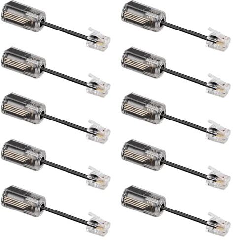 Uvital Telephone Cord Detangler(10 Pack), Anti-Tangle Telephone Handset Cable 360 Degree Rotating Landline Swivel Cord Untangler Black