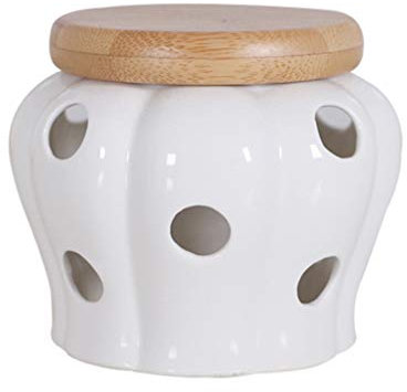 Cabilock Récipient Céramique Ronde Avec Couvercle Pour Conservation De Gingembre Oignons Pour Rangement Cuisine