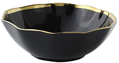 Saladier Céramique Bol À Salade, Panier À Fruits, Couverts À Salade Bol De Service Bols À Tapas Et Sauces,Black-7inch