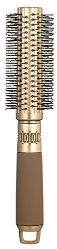 Skisneostype Round Barrel Hair Brush Blow Dry Drying Bristle, 23.5 CM High Temperature Resistant Nano Technology Ceramic Ionic Hairbrush, Boar Bristle Brush for Hair Drying, Styling, Curling (Gold)