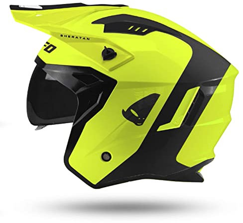 Casco Jet Sheratan con visiera parasole a scomparsa Trial Street Scooter Moto