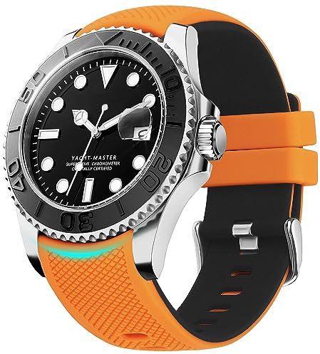 Fullmosa Watch Straps 22mm Silicone Smart Watch Strap No Gaps Compatible with Samsung Galaxy/Garmin for Men, Yellow/Black