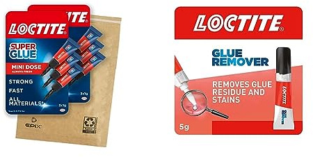 Loctite Universal, Strong All Purpose Adhesive for High-Quality Repairs, Clear Glue for Various Materials, Easy to Use Instant Super Glue, Convenient Travel Size 3 x 1g x 2, Loctite Glue Remover