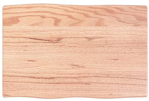 Tidyard Tischplatte Massivholzplatte Eichenplatte Holzplatte Platte Ersatztischplatte 60x40x2 cm Massivholz Eiche Behandelt Baumkante