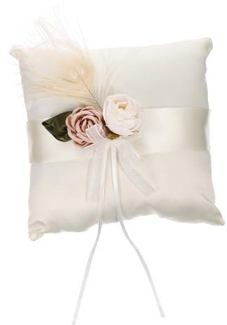 ABOOFAN Ehering Kissen Blumenkorb romantischer Ring Blumenkorb für Blumenmädchen hochzeitsdeko hochzeitslaken Girlande Ringe Hochzeitszubehör Modernes Ringkissen Krawatte