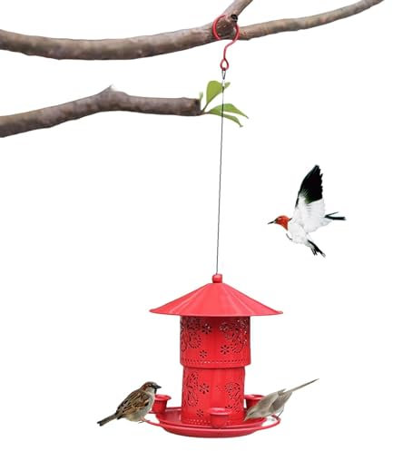 Kolibri-Futterstation für den Garten, Metall, Vogelfutterstation für Baum, Hof, Vogelfutterstation, Vogelfutterstation, Kolibri-Wasser-Futterspender für Garten, Hinterhof und Außenbereich