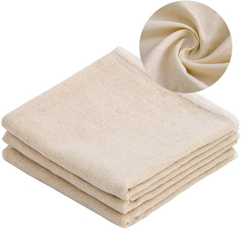 3 Stück Passiertuch Käsetuch 60x60cm Feinmaschiges Passiertuch Ungeschwefeltes Mulltuch für die Küche Passiertuche Wiederverwendbar für Käseherstellung und Nussmilch Vielseitiges Küchenutensil
