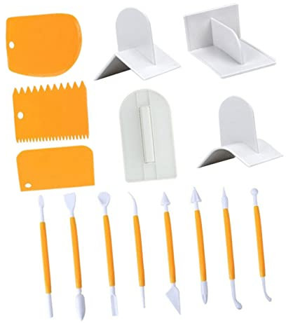 CIYODO 15pezzi per e Raschietti per Fondant Accessori per Cake Design Facili Usare Pasticcerie e
