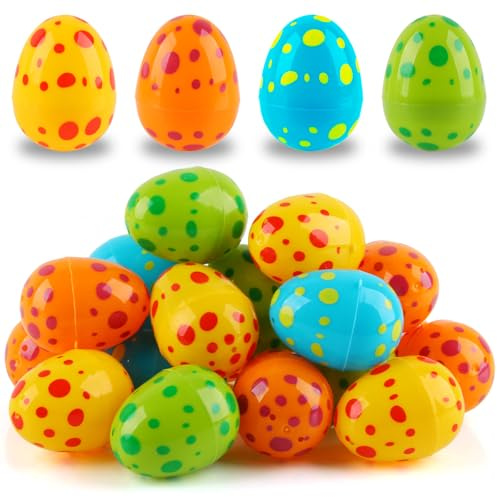 XIMEY 36 Stück Ostereier Plastik, Ostereier zum Befüllen, 6cm Überraschungsei Ostern, Bunte Eier aus Plastik für Korbfüller, Preisvorräte für Klassenzimmer, Party, Überraschungsgeschenk (Stelle)