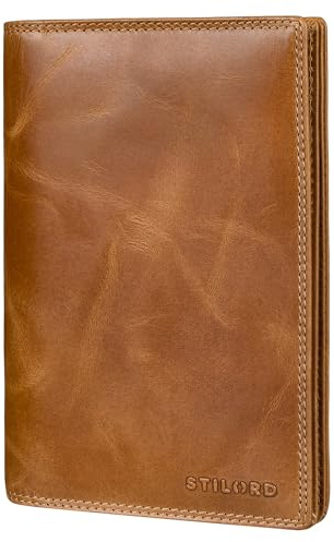 STILORD Larin Étui pour Documents de Véhicule en Cuir Étui Housse de Documents Cuir Véritable Multifonction Portefeuilles pour Cartes & Certificat avec Protection RFID Couleur:Perugia - Marron