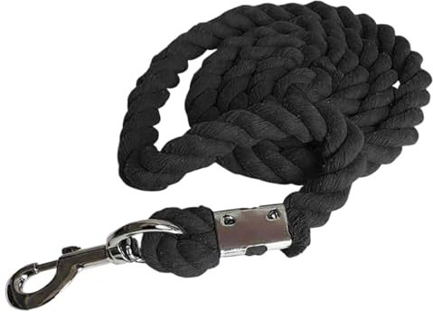 LYFDPN Redini per Cavalli Corda di Piombo per Cavalli Bullone Morbido Clip a Scatto Redini equestri Cavezze da Corsa (Black)
