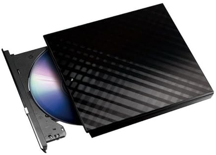 Extern USB Slim DVD-brännare, svart - kompatibel med flera format, bärbar och idealisk för säkerhetskopiering och datalagring.