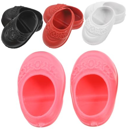 17cm Puppenschuhe aus Kunststoff, Flach, 4 Paar, für Puppen