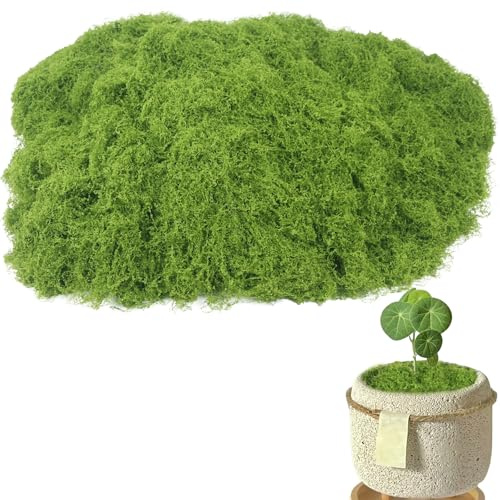CEWUDA Fake Moss for Crafts 5.5OZ Faux Moss for Plants Indoor Artificial Green Moss for Decorating Faux Grass for Planters Crafts DIY Table Centerpieces Fairy Garden Floral Wedding Decor 150g