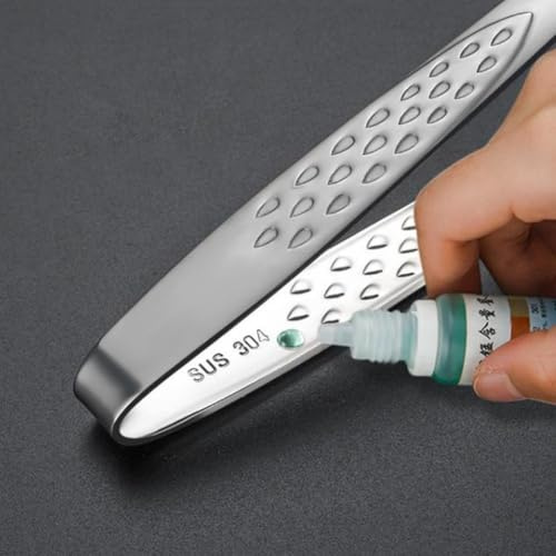 Kitchens Essentials 2 Pack Stainless Steel Grill Tweezers for Safe and Precise Food Handling (Silver)