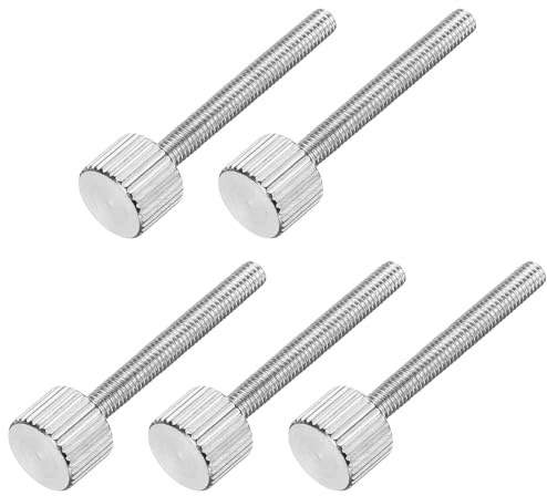 sourcing map Lot de 5 vis moletées M3 x 25 mm en acier inoxydable 304 à tête plate entièrement filetée pour maison, électronique, machine