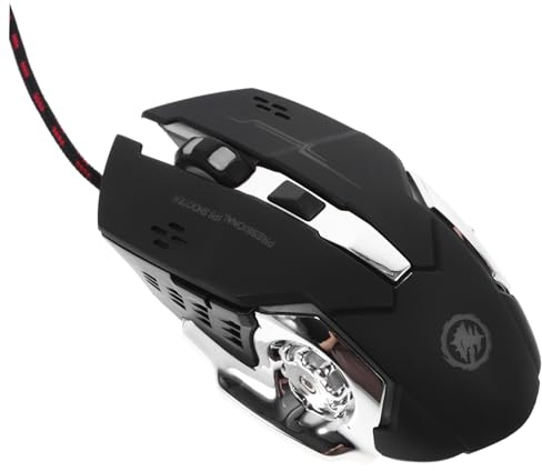 VILLCASE Mouse Cablato Gaming X9 6d Cambio Dpi e Retroilluminazione Rgb | Design Ergonomico in Abs Nero, Piedini Antiscivolo, per Computer in Ufficio