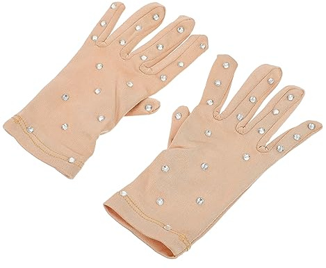 FRCOLOR Strapazierfähige Eiskunstlaufhandschuhe Mit Strasssteinen Für Damen Hochwertige Thermohandschuhe Für Eislaufen Und Aufführungen