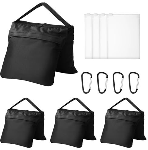 CROWNSHOP 4 Pack Heavy Duty Sandbags Weight Sand Bags Studio Sandbag Photo Studio Saddlebag Design for Photography Stand Light Tripod, Outdoor Patio, Sports, Photo Sets, Film Sets