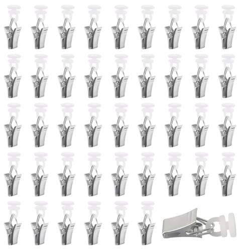 40 Pezzi Ganci per Tende Scorrevoli per Binario Silenzioso Cursori per Tende Plastiche Con Clip per Tende in Metallo Gancio Glider Hooks per Binari per Bagni Cucine Camere da Letto Finestre