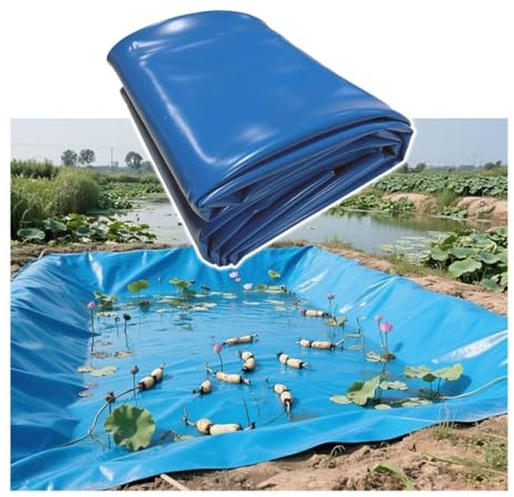 Revestimiento de PVC Azul for estanques de koi, Arroyos, Lona Multiusos, de 3,3 a 32,8 pies de Ancho, 13 a 49 pies de Largo y 0,3 mm de Grosor.(1x10m/3.3x32.8')