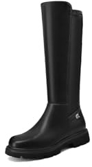 QUEEN HELENA Stivali Alti con Tacco Basso Classici Donna X33-72 (Nero, Taglia unica, Sistema Taglie Calzature EU, Adulto, Donna, Numero, Media, 35)