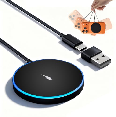 La Brodée Wireless Charger 15W for Mag Safe Charger, Phone Charger with Dual Charging Ports Charging Pad Compatible with iPhone 17 Air/Pro Max/16 Pro/16/15/14/13/12 Series, Air pods Pro 3/2-Black