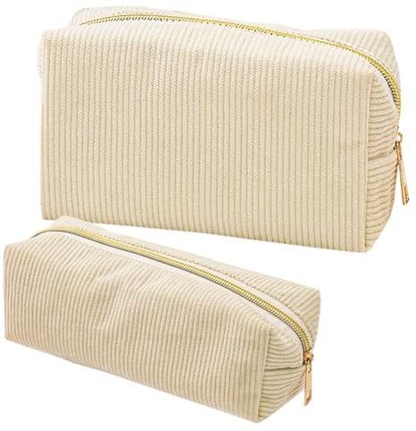 MEZHEN Kosmetiktasche Cord-Stoff Mäppchen Federmäppchen Große Kapazität Schminktasche Pencil Case Make-up Tasche Beutel Stiftetasche Reißverschluss Schulmäppchen Frauen Reise