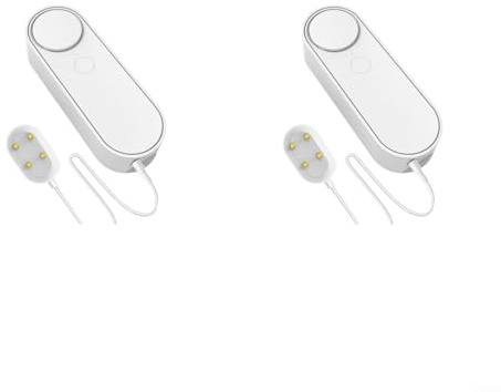 HOHOVYVY Smart WiFi Wassermelder Mit Einstellbarem 0–100 dB Alarm 2 Sensoreingänge 2,5 m Leitung Echtzeit Leckwarnung App Steuerung Kompatibel Mit Für Tuya(2 Stück)