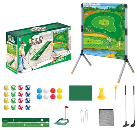 Golfset för barn, kul att bygga, komplett set, inomhus flisspel, bärbar battlê-golf, säkra material, för pappa, män, kvinnor, flickor, ungdomar, tonåringar och idrottare