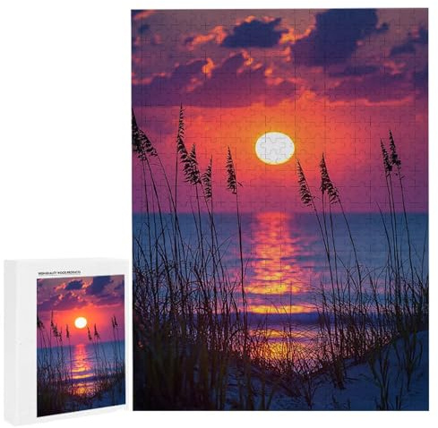 Puzzle 1000 Teile Erwachsene Sonnenuntergang Reed, Impossible Klassische Jigsaw Puzzles 75 x 50cm, Geschicklichkeitsspiel für die ganze Familie, Puzzle farbenfrohes Legespiel Home Dekor Geschenk k-843