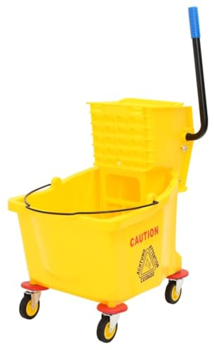 Generico Secchio Mocio con Strizzatoio e Ruote Giallo 36 L Polipropilene,Commercio e Industria,Carrelli e carretti per pulizie-154461