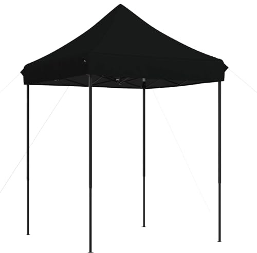 Tonnelle de Jardin Pliable, Tente de Réception Pavillon Barnum de Jardin Noir 200 x 200 x 306 cm Tissu Oxford