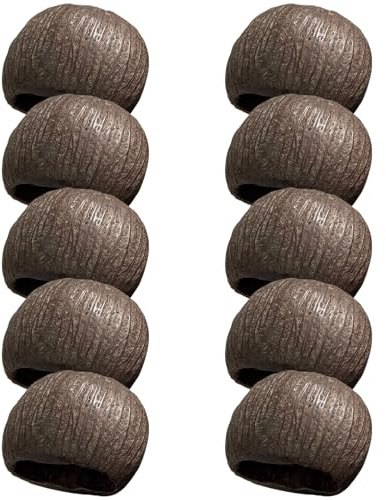 10 cápsulas de salina, cápsulas de frutas marrones naturales con textura rústica rugosa, aproximadamente 6 cm, para campanillas de viento de bricolaje, proyectos de manualidades, agitador de cápsulas
