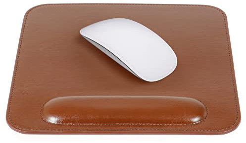 Londo Leder Mauspad mit Handgelenkauflage – Rutschfeste Unterseite, Glatte Oberfläche, Ergonomisches Design