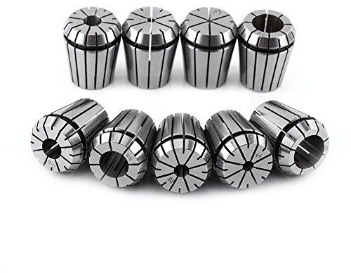 9pcs ER32 Spannzangen Spring Collet Set für CNC Spannvorrichtung Graviermaschine und Fräsdrehmaschine Werkzeug 2/4/6/8/10/12/16/18 / 20mm